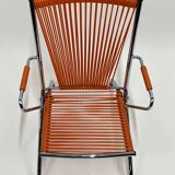 "Scoubidou" Orange Vintage 60's Folding Child's Armchair Chair