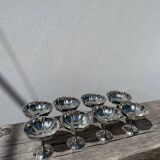 8 silver-plated metal cups 1970