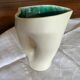 Two-Tone Matte Ceramic Pitcher / Organic Glazed Vintage G. Jouve P.