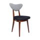 Heart-shaped chair in light and dark blue denim, mid-century style, Europe, 1960s.