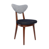 Heart-shaped chair in light and dark blue denim, mid-century style, Europe, 1960s.