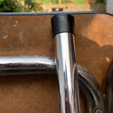 Vintage stepladder in Formica, wood and chromed metal