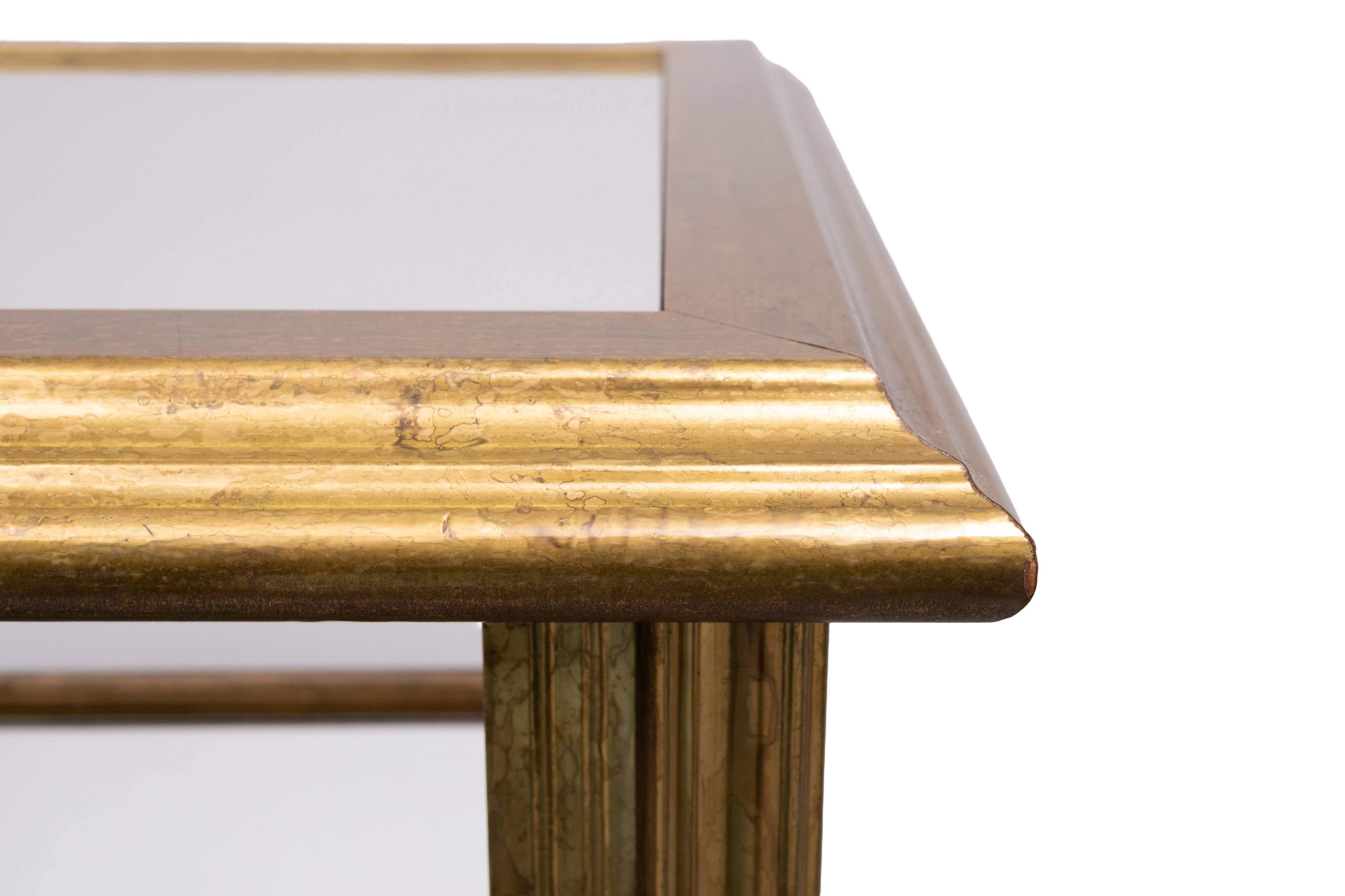Classic Brass Serving Table Mirror tops Hollywood Regency 1970s France