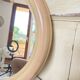 Round Beige and Coral Plastic Wall Mirror from the 70s-80s