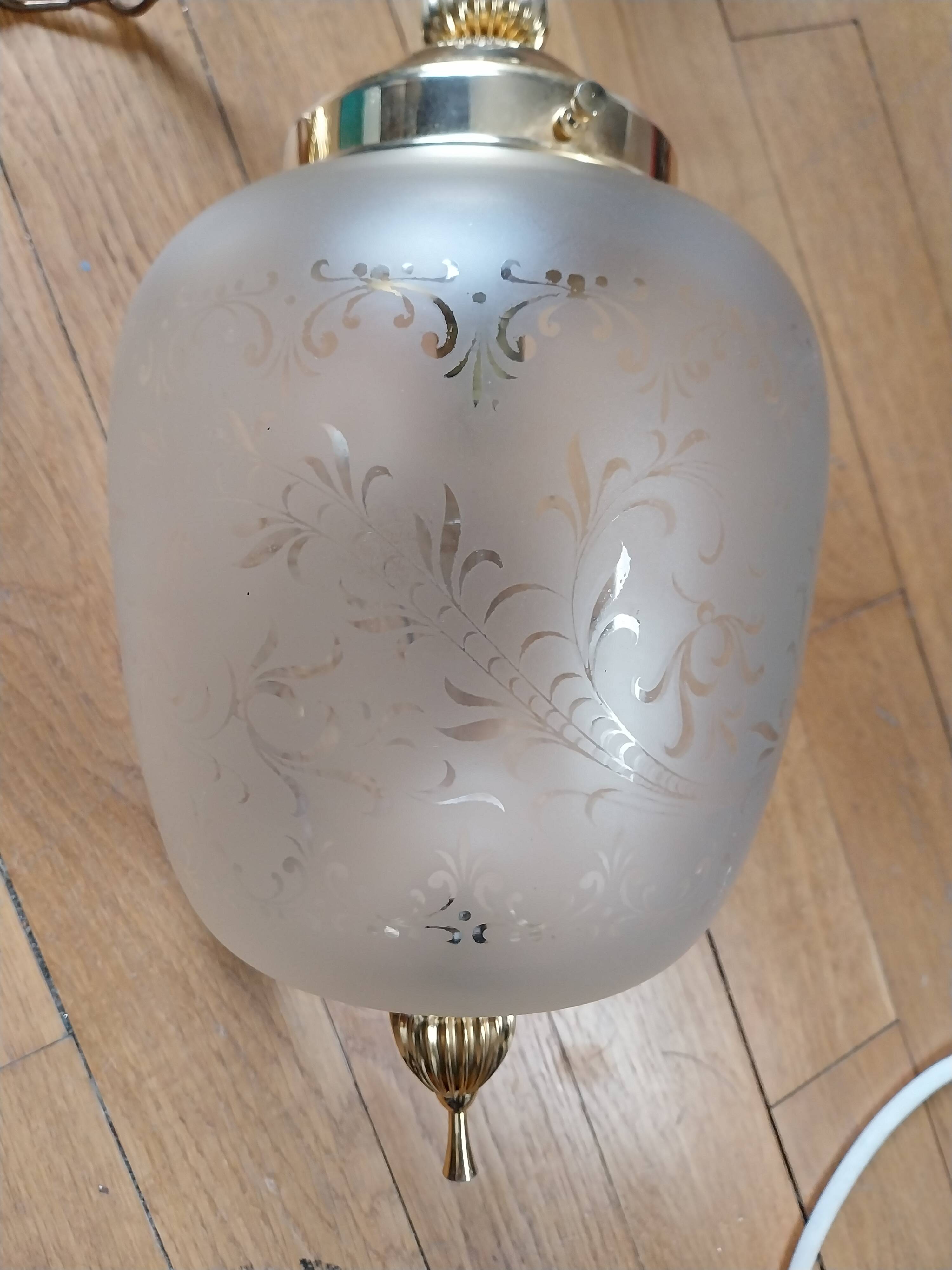 golden metal glass suspension chandelier