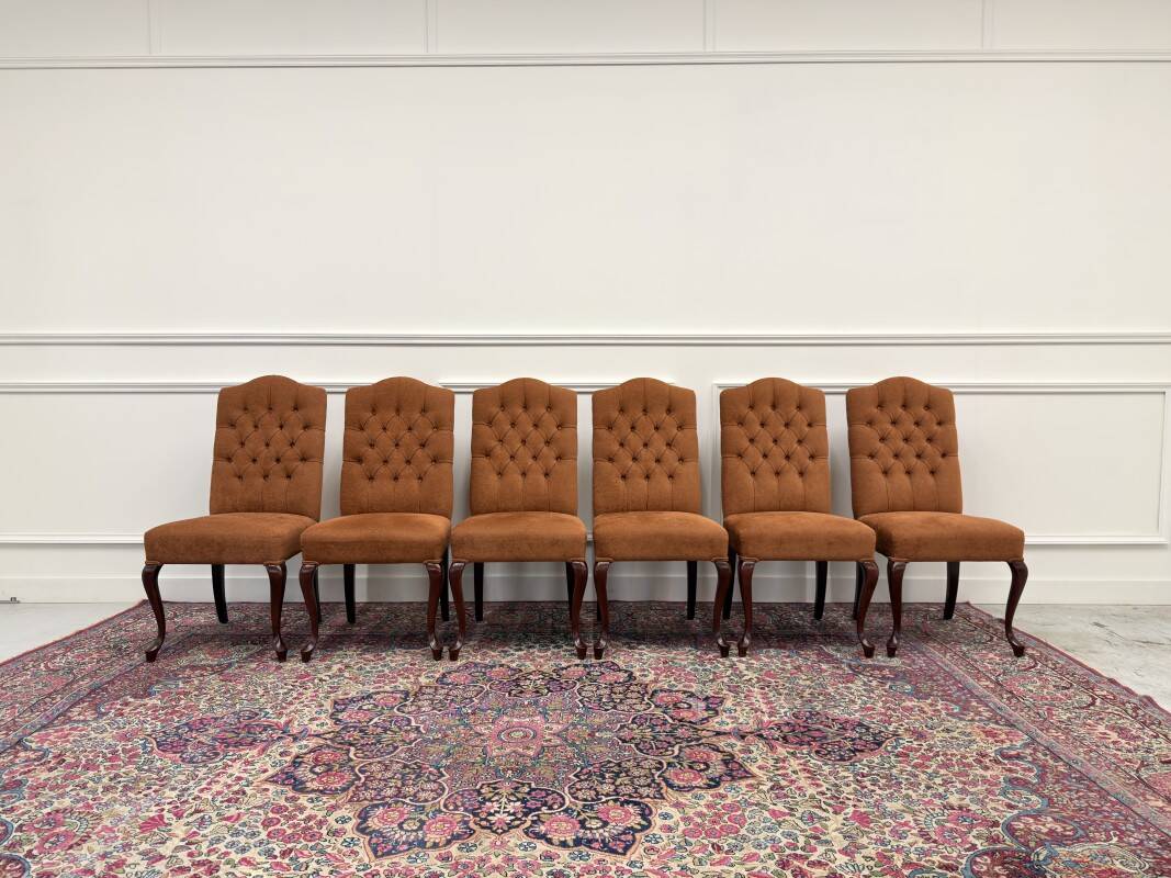 Set of Classic English Upholstered Chesterfield Chairs