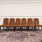 Set of Classic English Upholstered Chesterfield Chairs