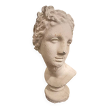 Half 20th-century plaster bust of an antique woman.