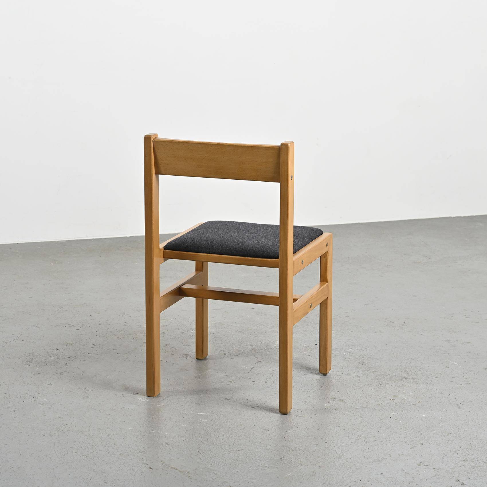 Chaise en Acajou Blond par André Sornay, circa 1960