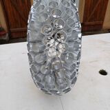 Vintage aluminum + glass pendant light