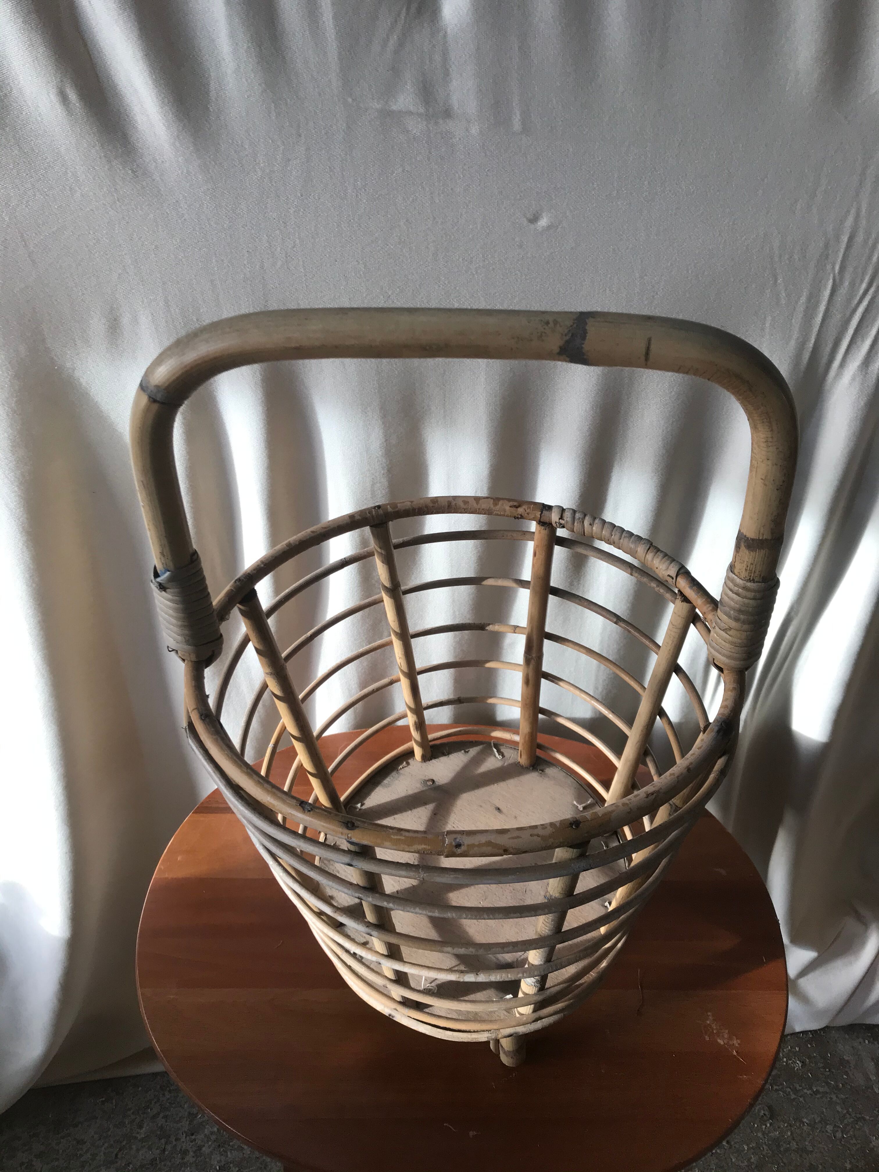 Rattan sewing basket