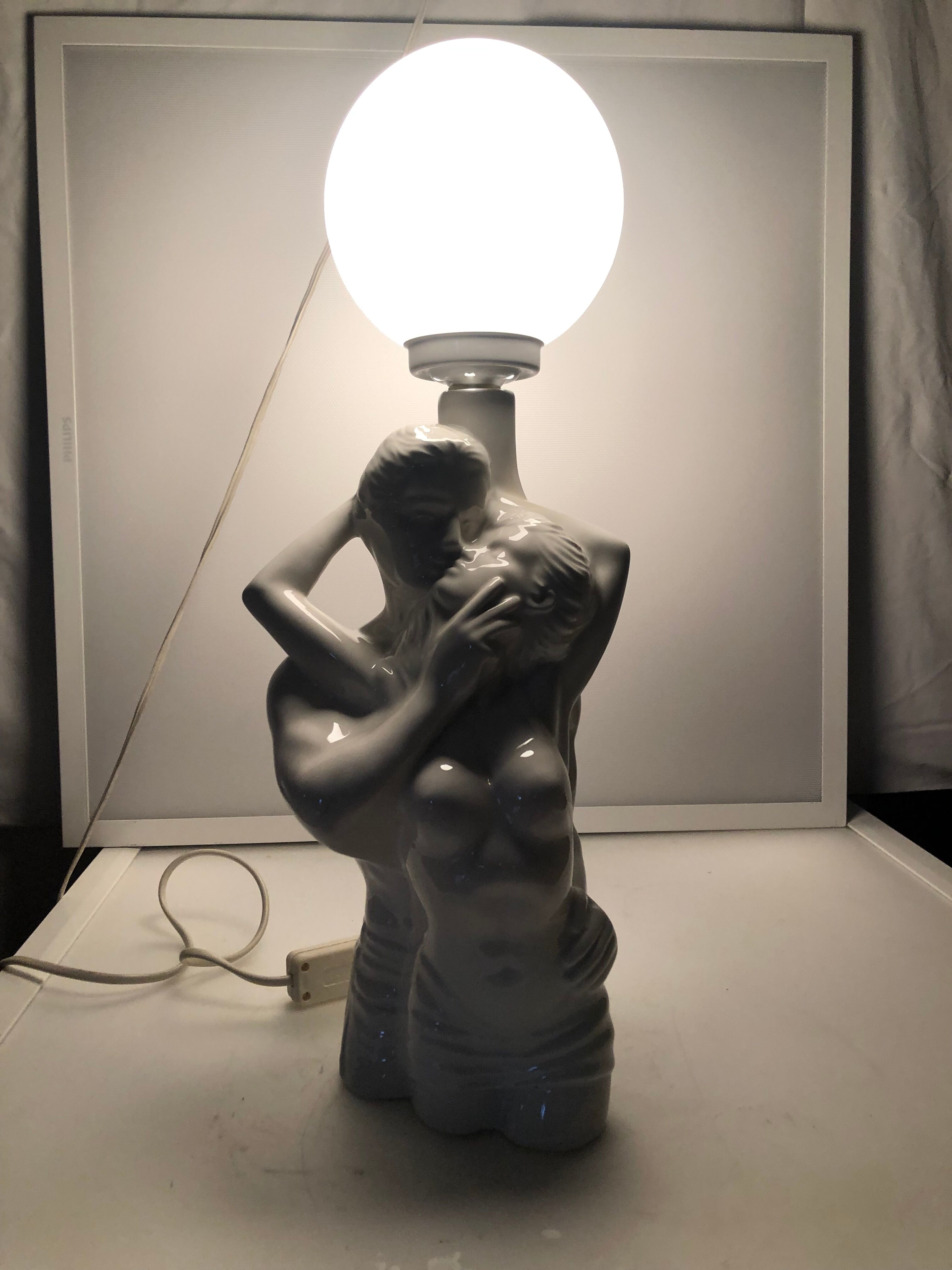 ceramic couple lamp from the 80s