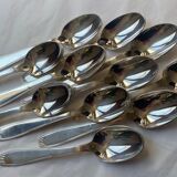 Christofle cutlery set - 11 fourchettes de table et 11 cuillères à soupe - Art déco - Métal argenté