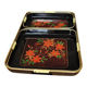 Set of Three Japanese Lacquered Plastic Trays ESIA 1970s