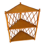 Rattan corner shelf to stand 1960 vintage