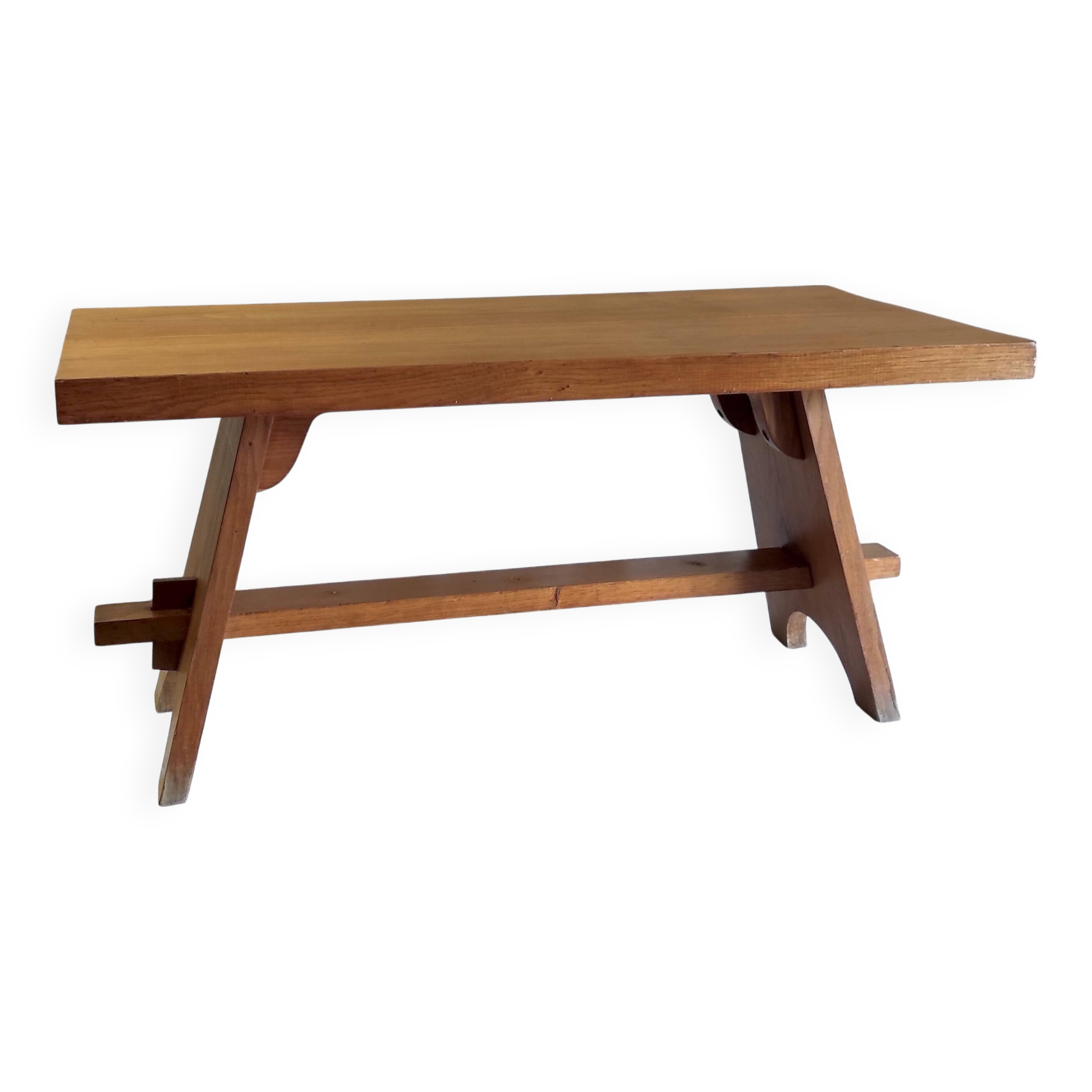 Solid oak coffee table - 1950s