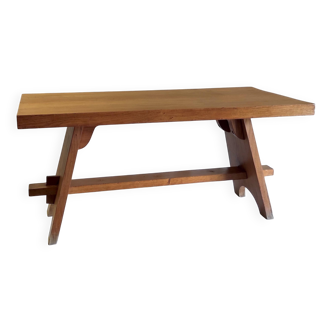 Solid oak coffee table - 1950s