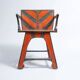 Pine chair from the 1940s with recent trompe l'oeil paint.