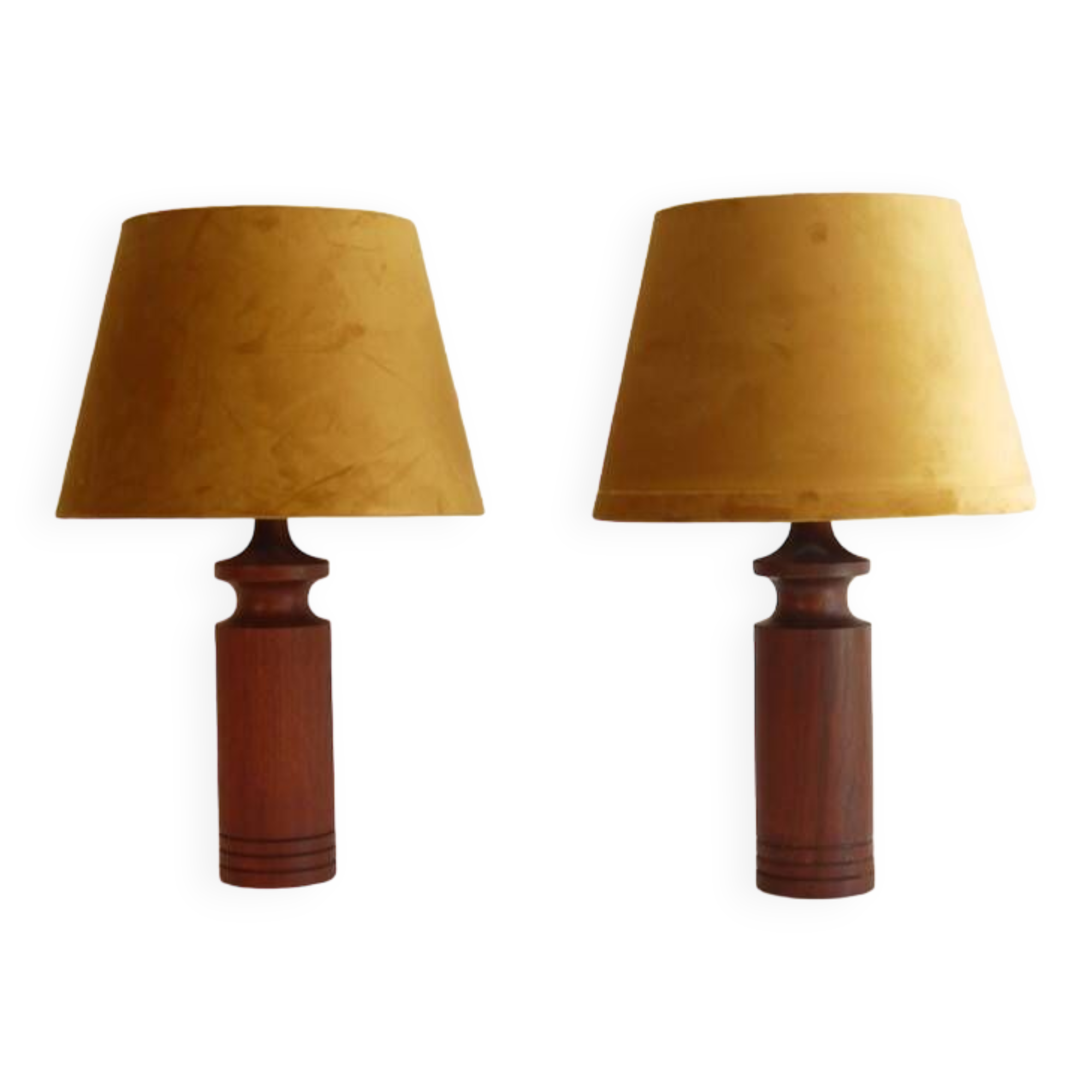Pair of Danish teak lamps 1960