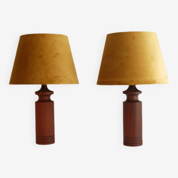 Paire de lampes danoises en teck 1960