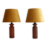 Pair of Danish teak lamps 1960