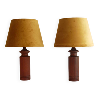 Pair of Danish teak lamps 1960