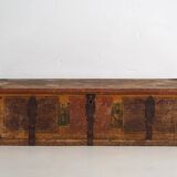 Coffre de mariage ancien d’art populaire (vers 1820)