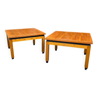 Duo de tables d’appoint vintage en teck