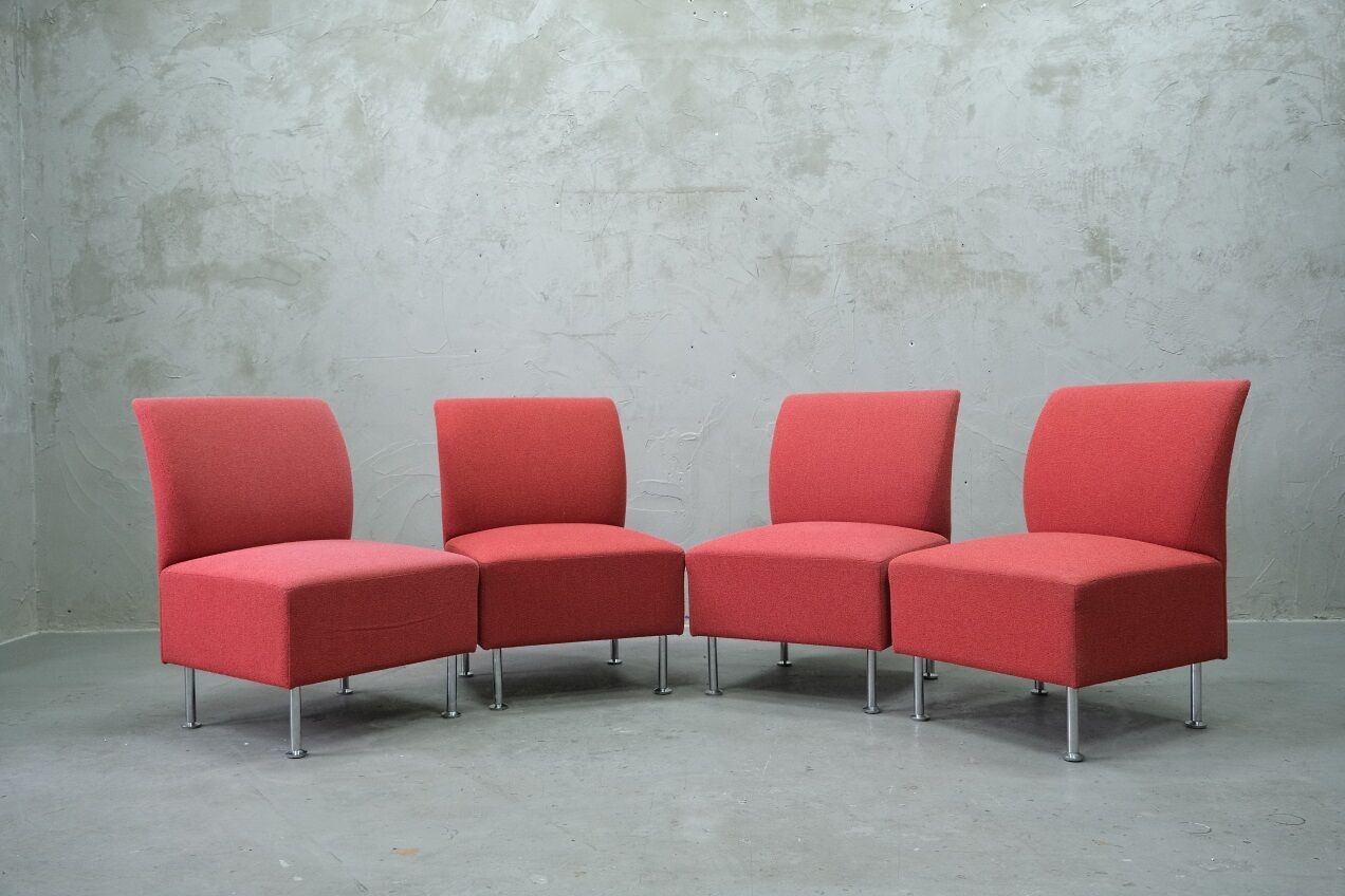 Vintage Finnish Living Room Set from Isku, 1980s, Set of 4