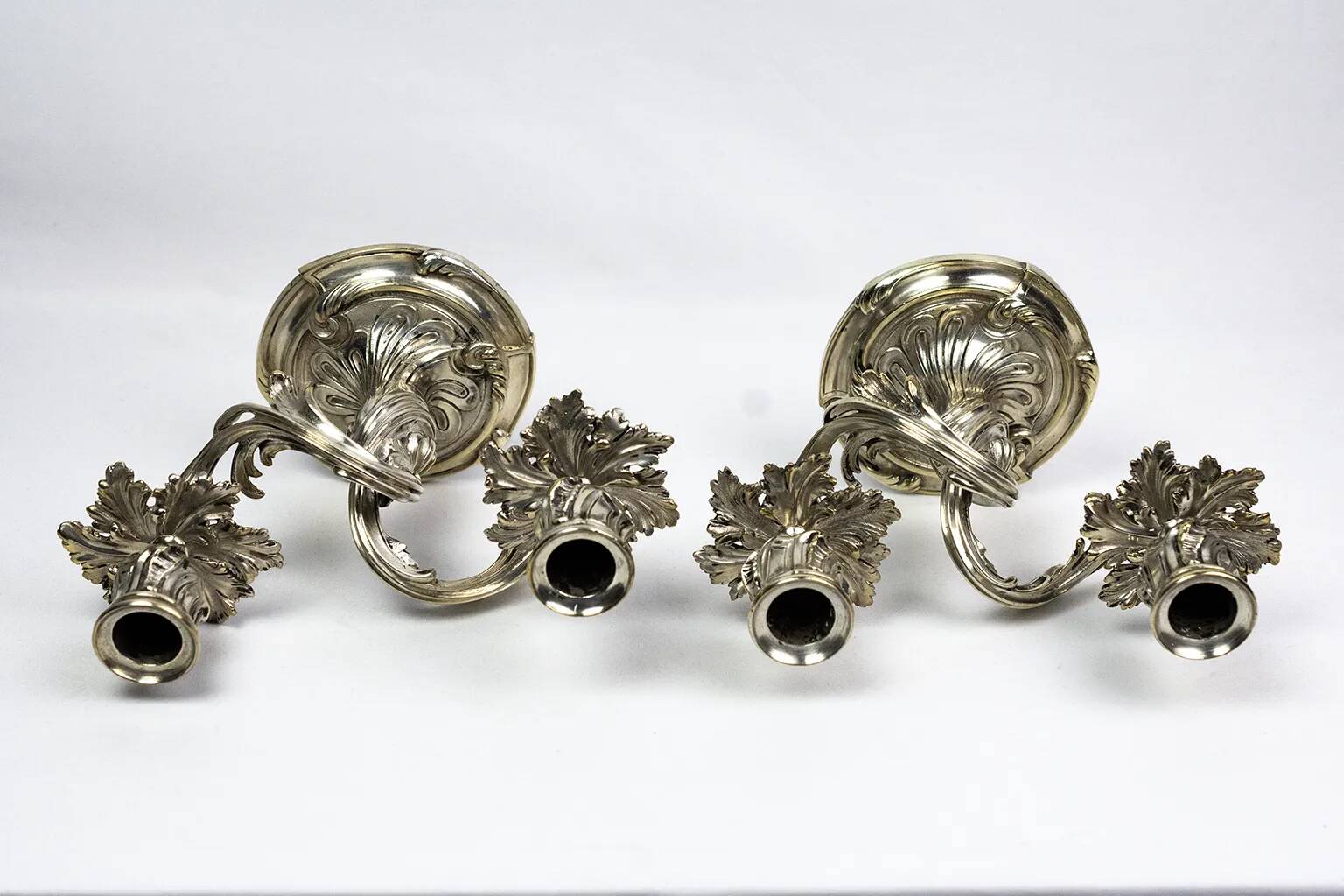 Pair of Christofle candlesticks 19th century – Trianon model silver-plated bronze