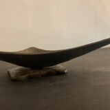 Brutalist metal ashtray or empty pocket signed R. Roux, 1950