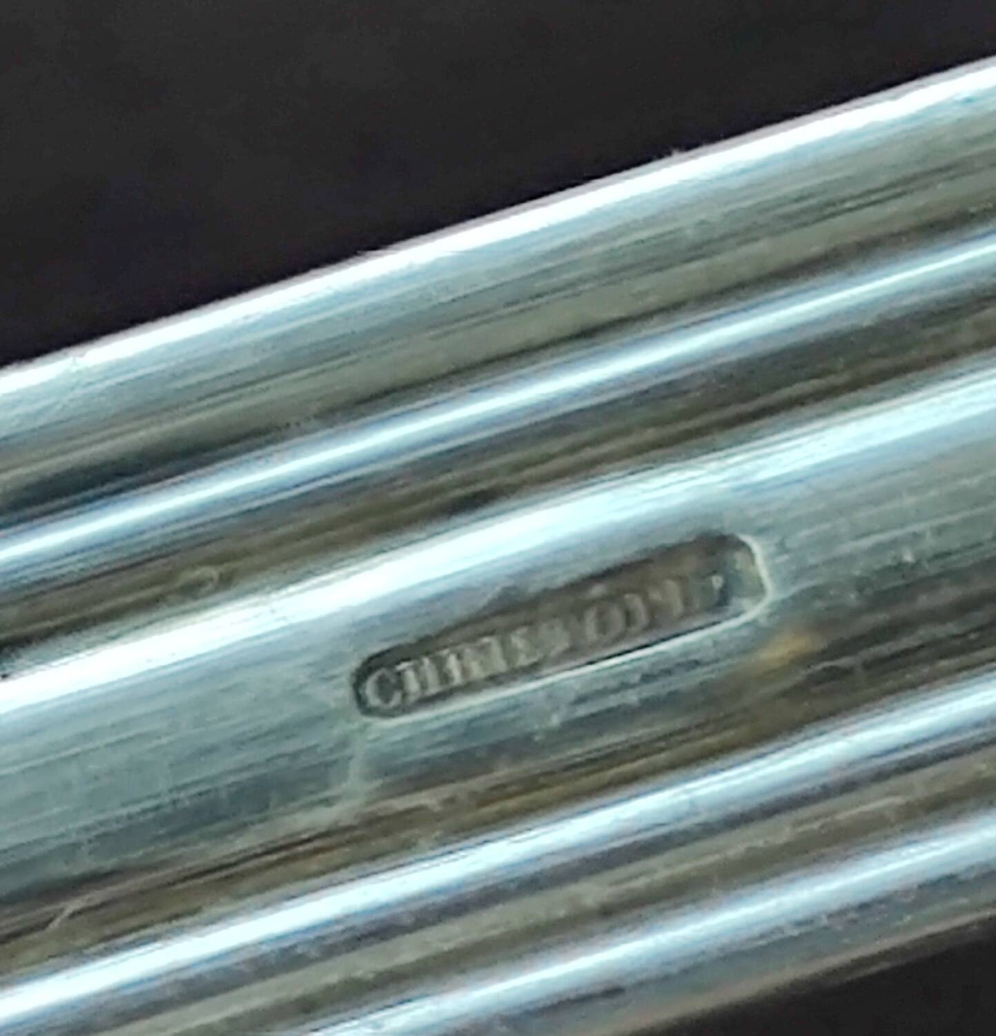 4 old large pointed spoons Christofle silver metal