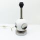 Pied de lampe Space Age en céramique blanche et chrome - 1970