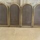 Vintage brass fireplace screen, folding spark guard with 4 panels,
