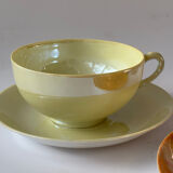 Iridescent fine porcelain teacups