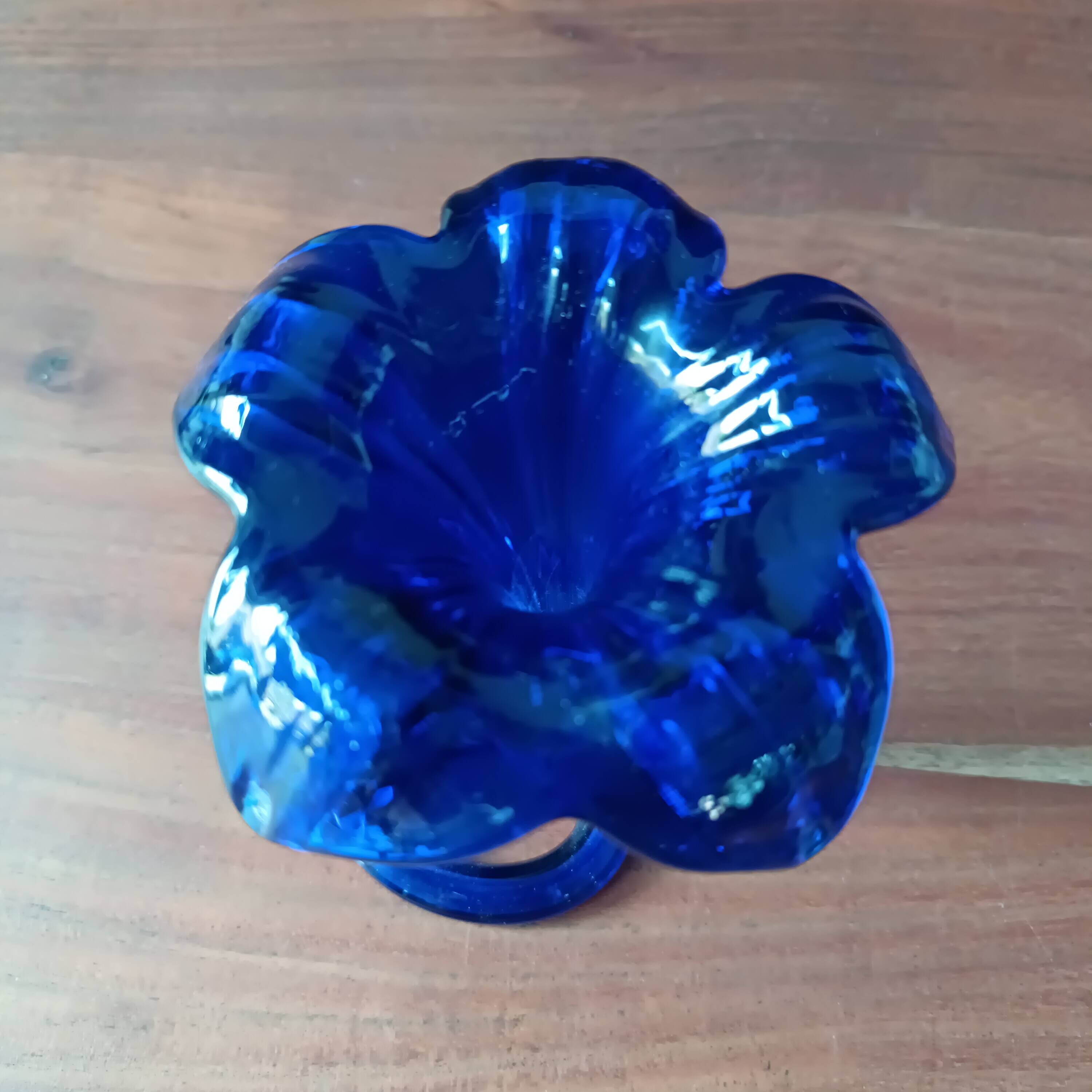 Pretty little trumpet vase, in blown cobalt blue glass