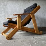 Scandinavian reclining and foldable chair by Gillis Lundgren, 1970s