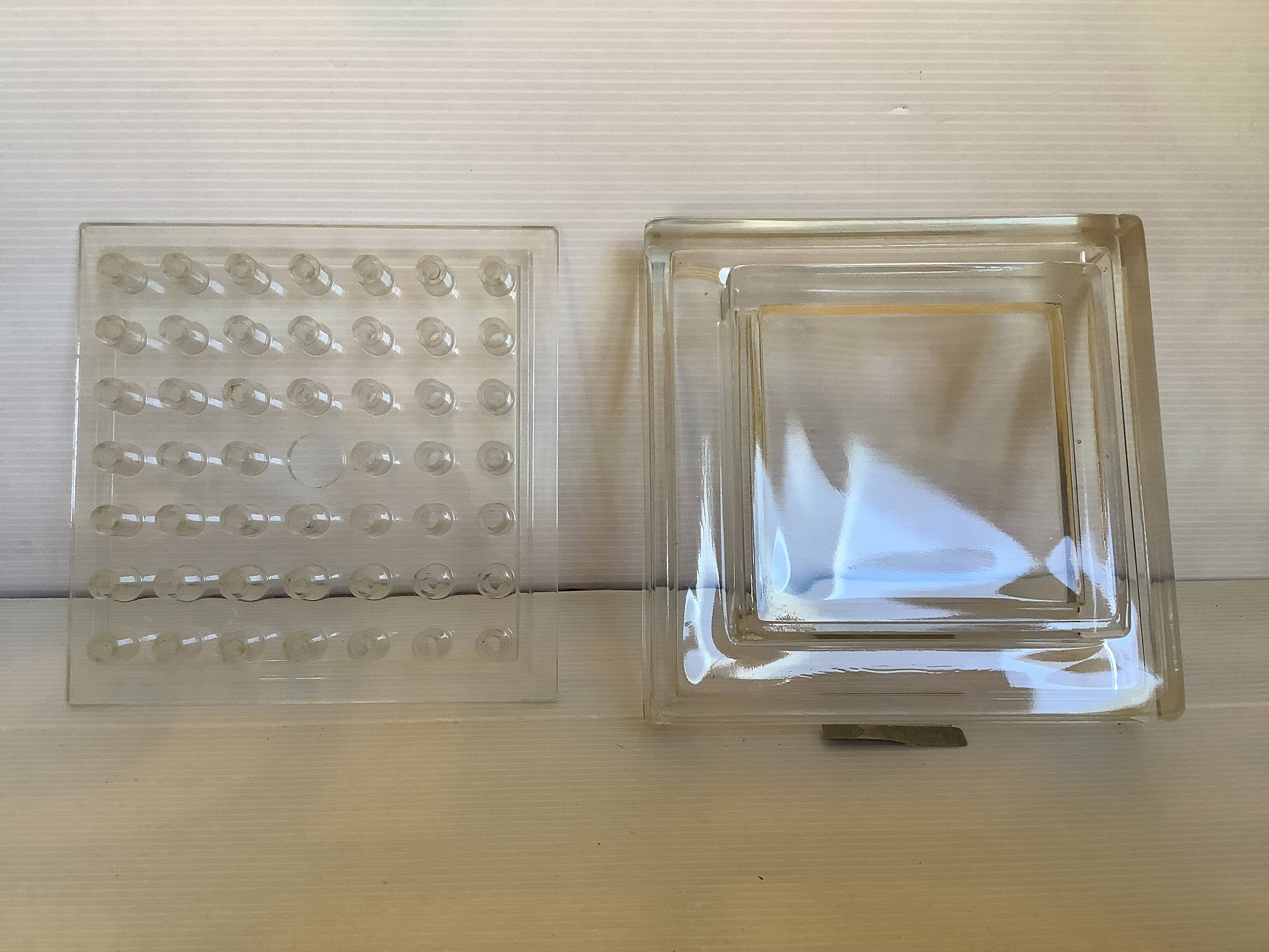 Lucite and Swiss glass flower vase