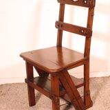 Transformable Library Step Stool into Chair - 19th Century
