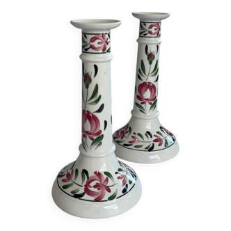 Lot de 2 bougeoirs Portmeirion 1990 – design Angharad Menna, faïence