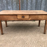Antique cherry farmhouse table with 3 drawers