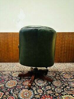 Chaise de directeur anglaise classique, chaise de bureau verte