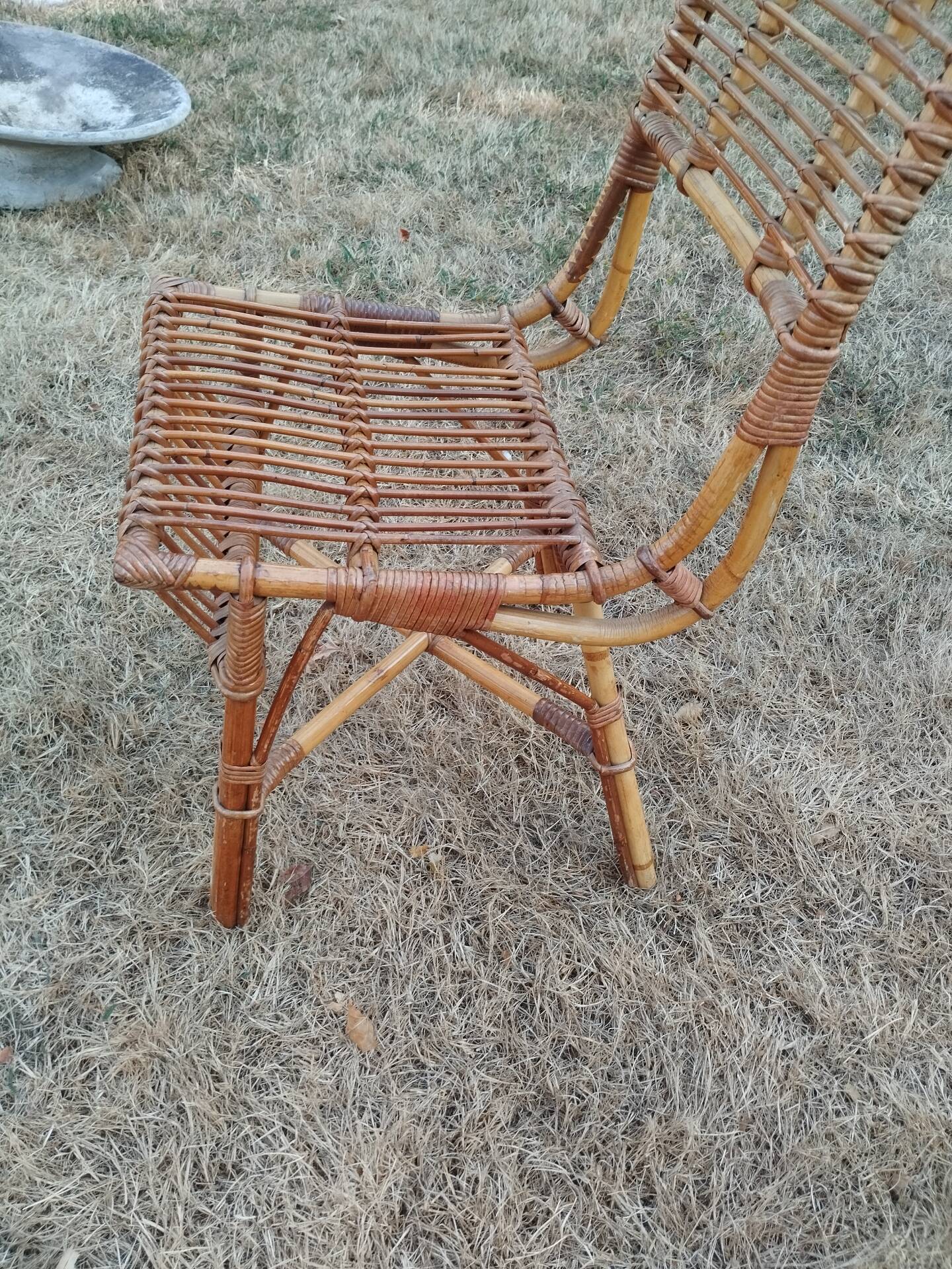 vintage antique rattan armchair