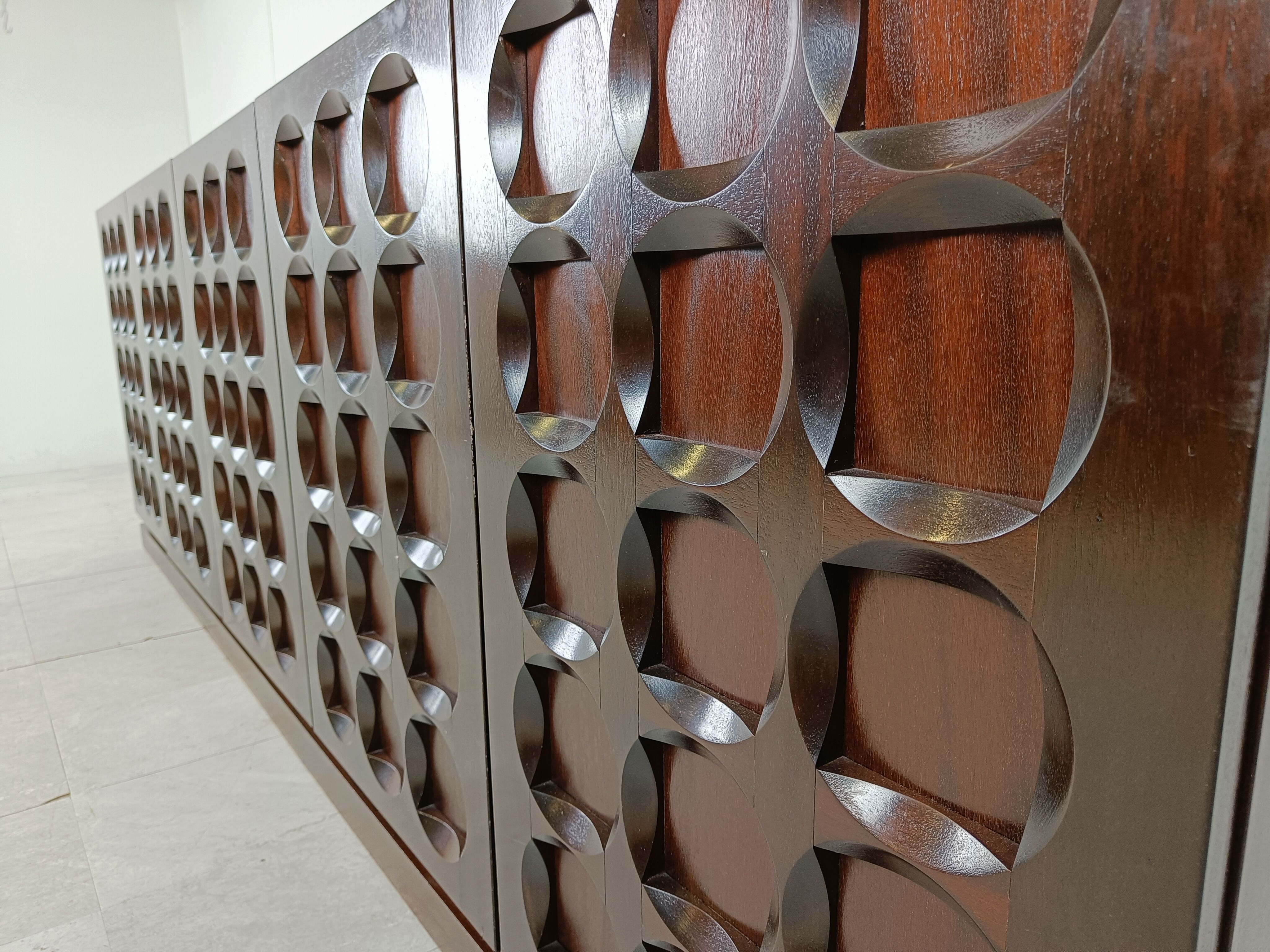 Graphical brutalist credenza, 1970s