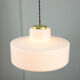 Mid-century Italian White Glass and Brass Pendant Lamp