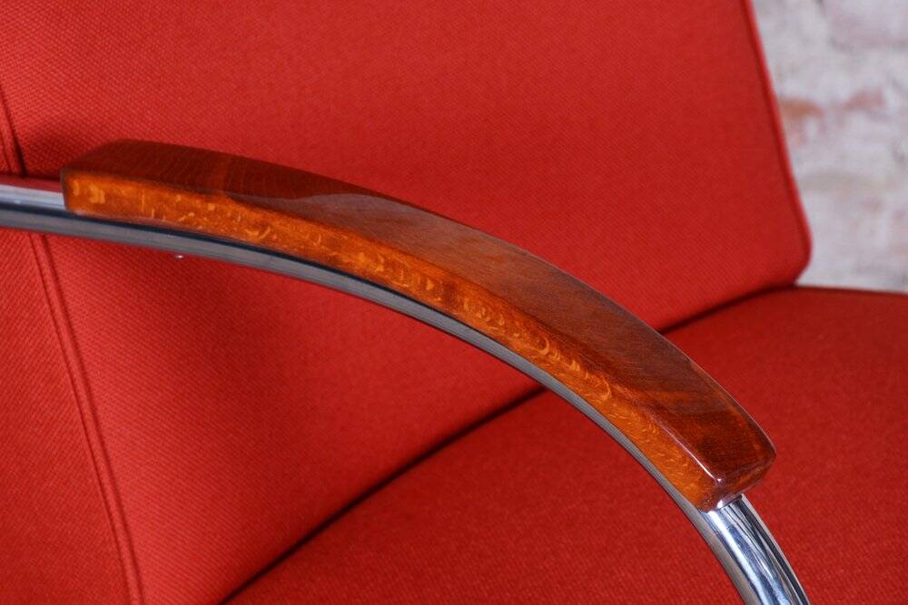 Bauhaus Armchairs in Beech & Chrome attributed to Mücke-Melder, Czech, 1930s, Set of 2