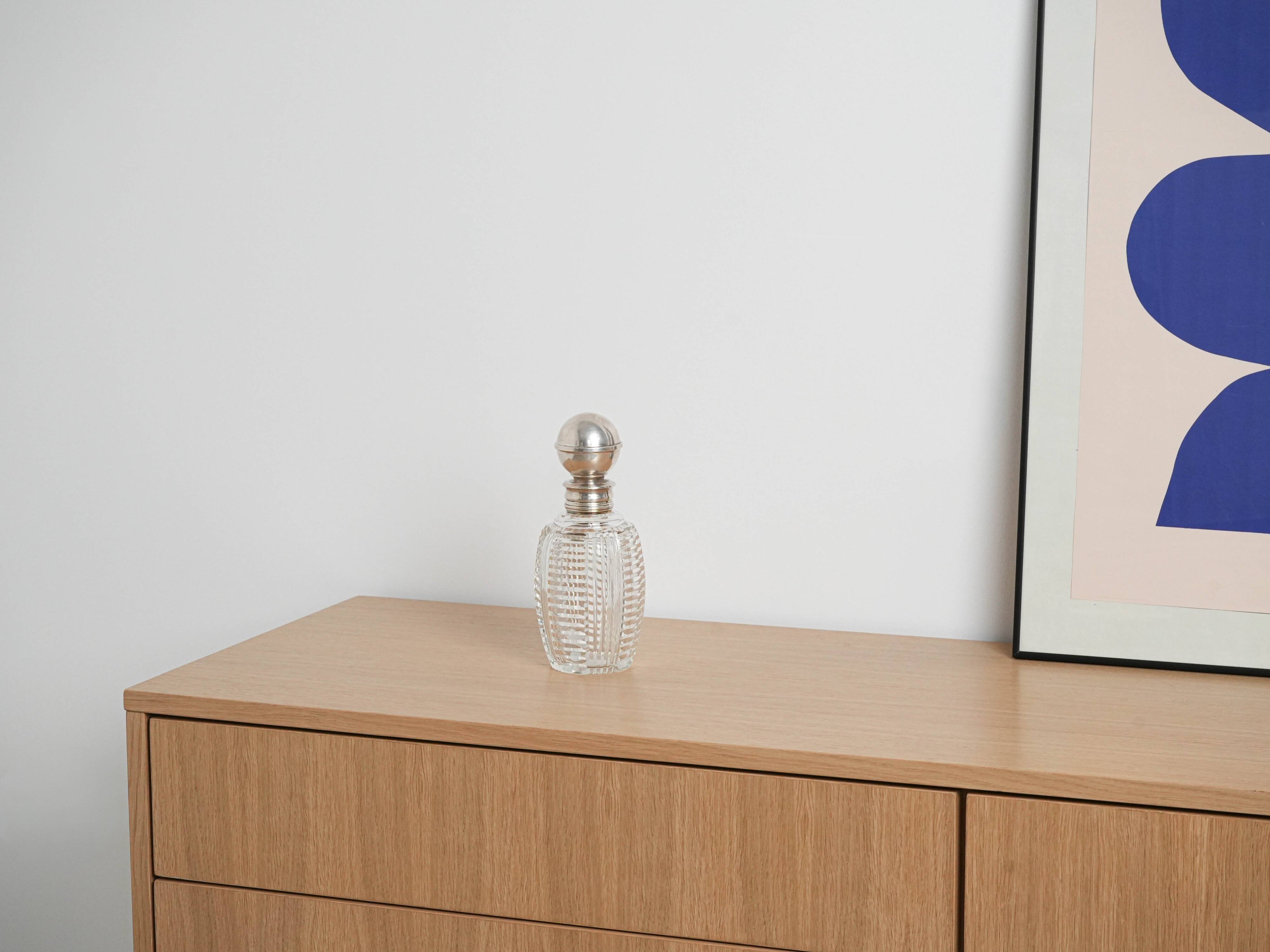 Crystal carafe, Italian design, 1970s, made in Italy