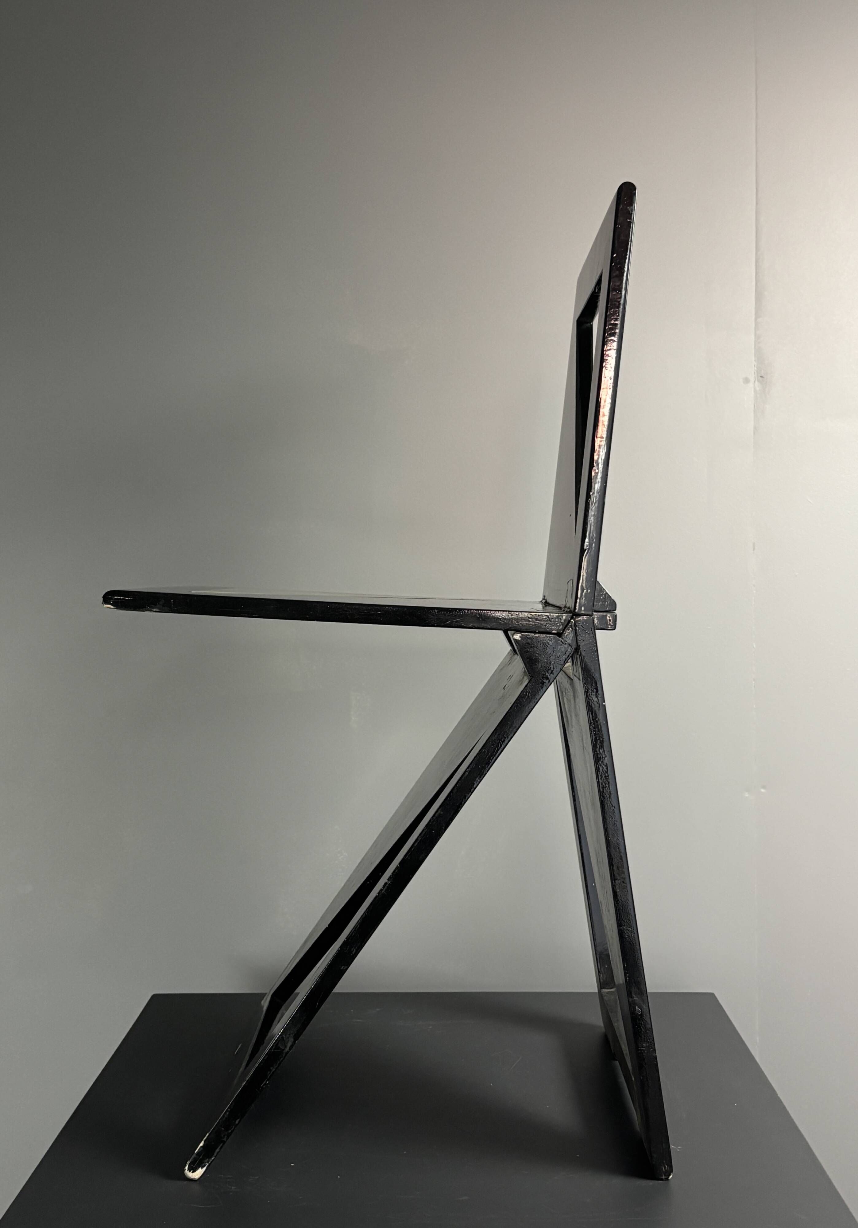Dutch post modern foldable side chair, Eindhoven Design Academy, 1980s