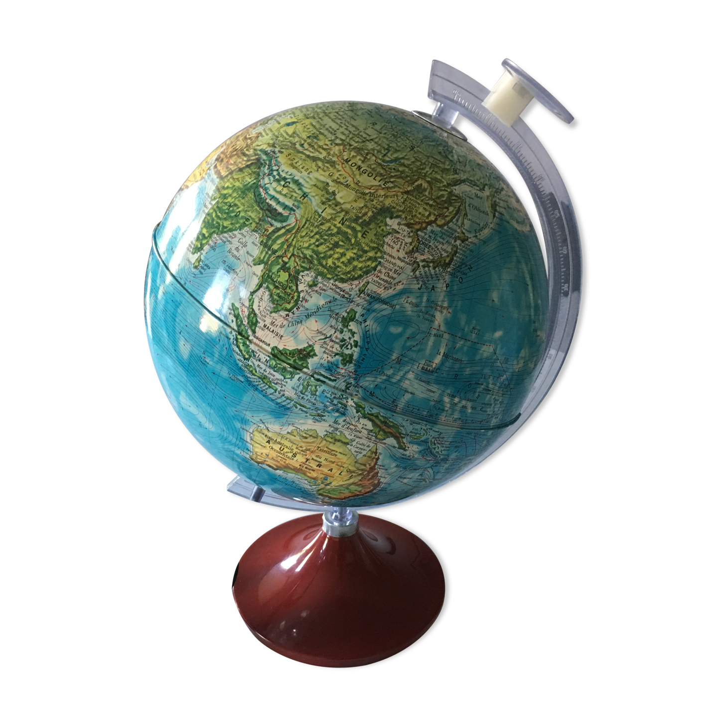 Mappemonde lumineuse années 70
