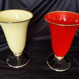Glass vases in 50s color
